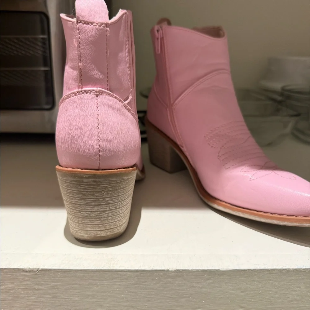 Pink Cowgirl Ankle Boots - Picture 3 of 3